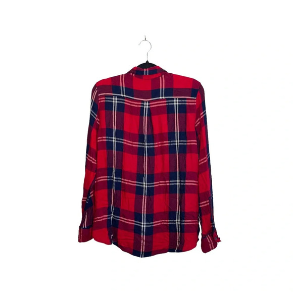 Woolrich Red White & Navy Blue Plaid Button Down Shirt Large Women’s - Picture 5 of 10